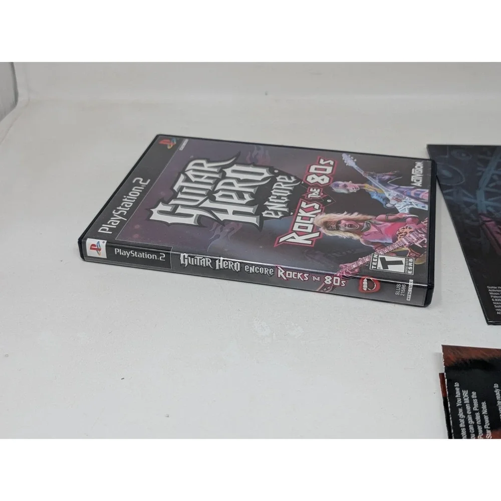 Guitar Hero Encore Rocks the 80s PS2 PlayStation 2 Game‎ Complete CIB W/ Poster